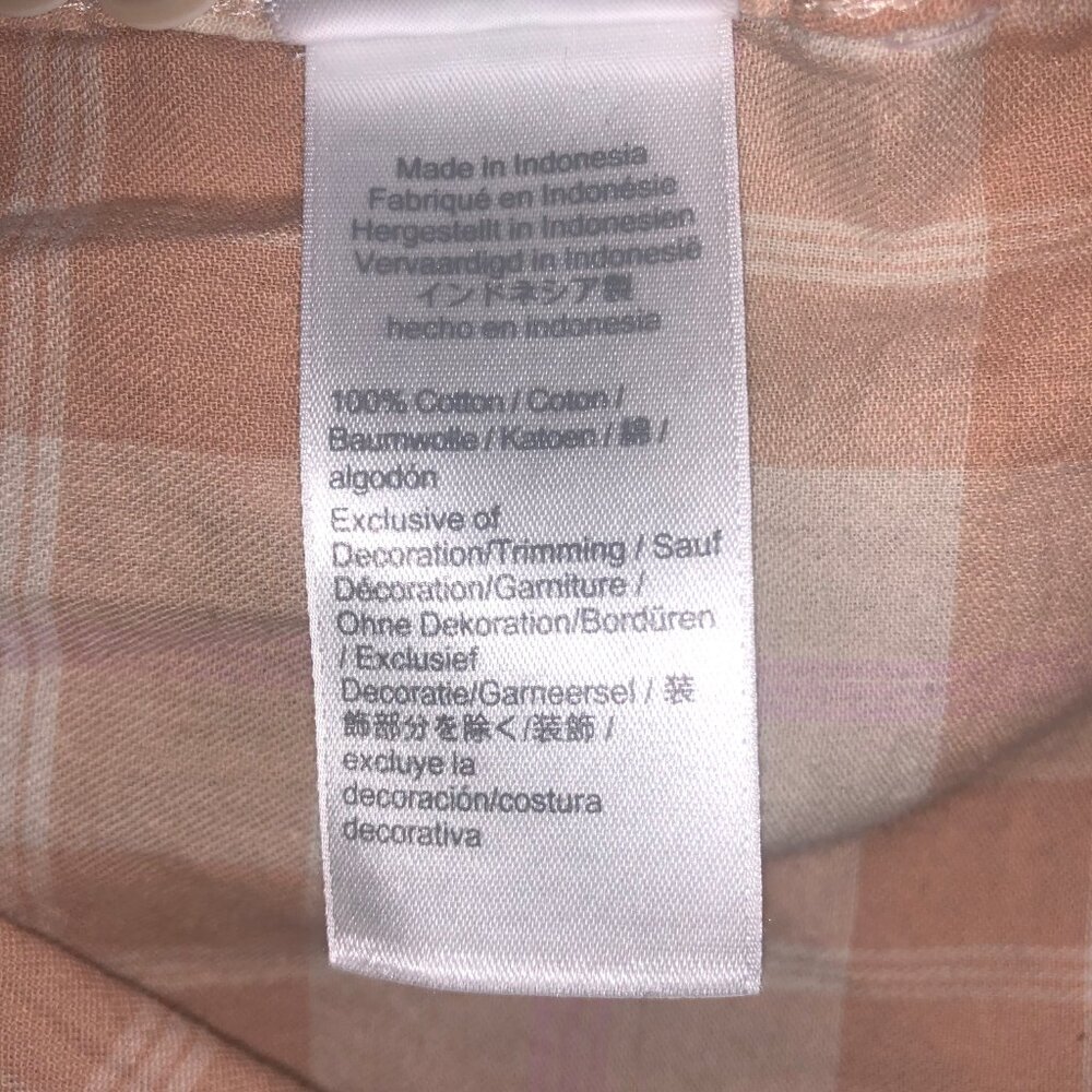 JCrew Flannel Shirt Womens 2 Peach Friday Plaid Relaxed-Fit Featherweight Cotton - Picture 7 of 9